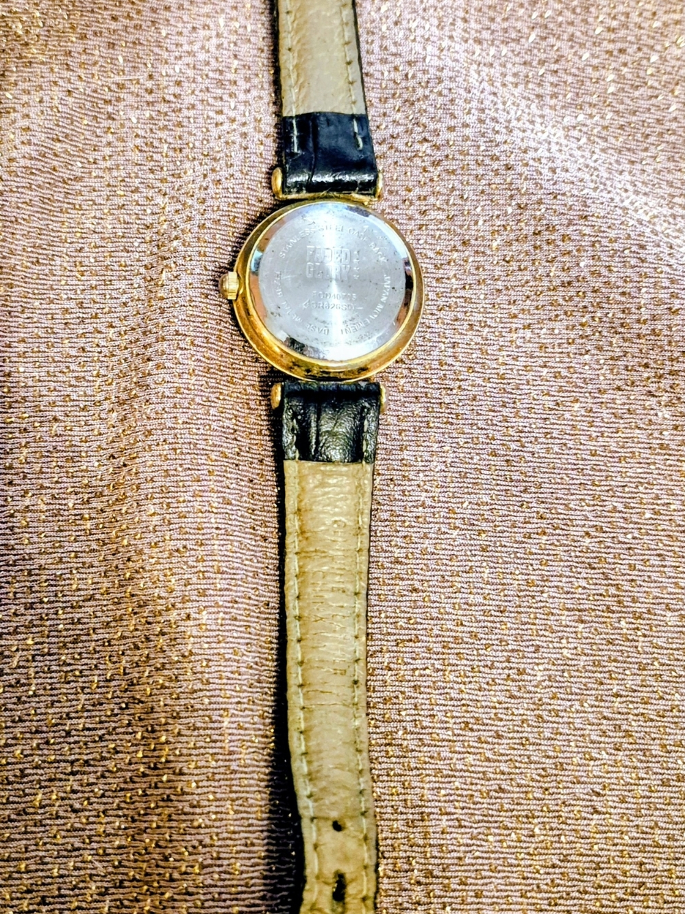 Faded Glory Gold-Tone Moonphase Watch with Black Strap - Picture 3 of 3